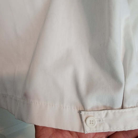 VINTAGE Catalina California White Black Stripe Zip Short Sleeve Beach Swim Shirt - Picture 4 of 6